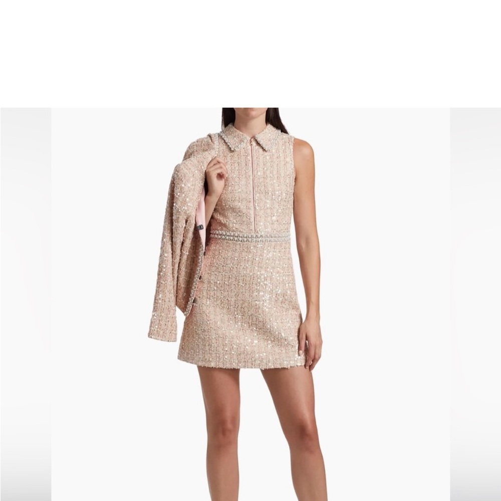Alice + Olivia Sparkling Cream Mini Dress